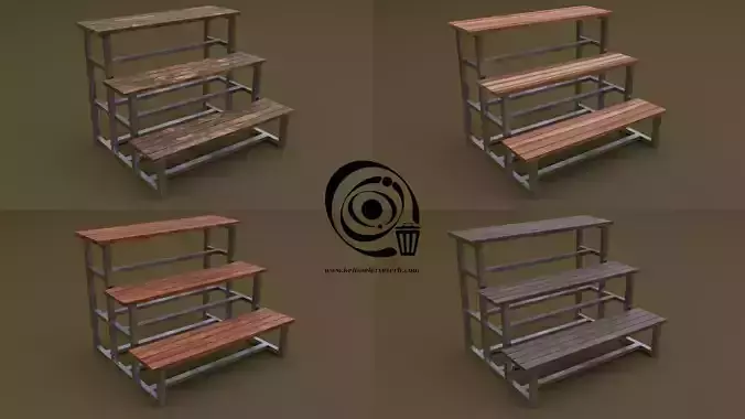 Tribune 10 4in1 R - 4 PBR Texture 1 Model Low-poly 3D model