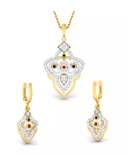 Women pendant-earrings set 3dm mgx render detail 3D print model