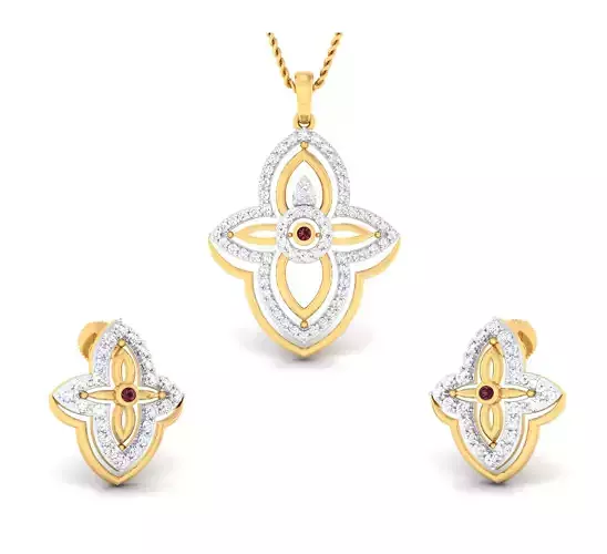 Women pendant-earrings set 3dm mgx render detail 3D print model