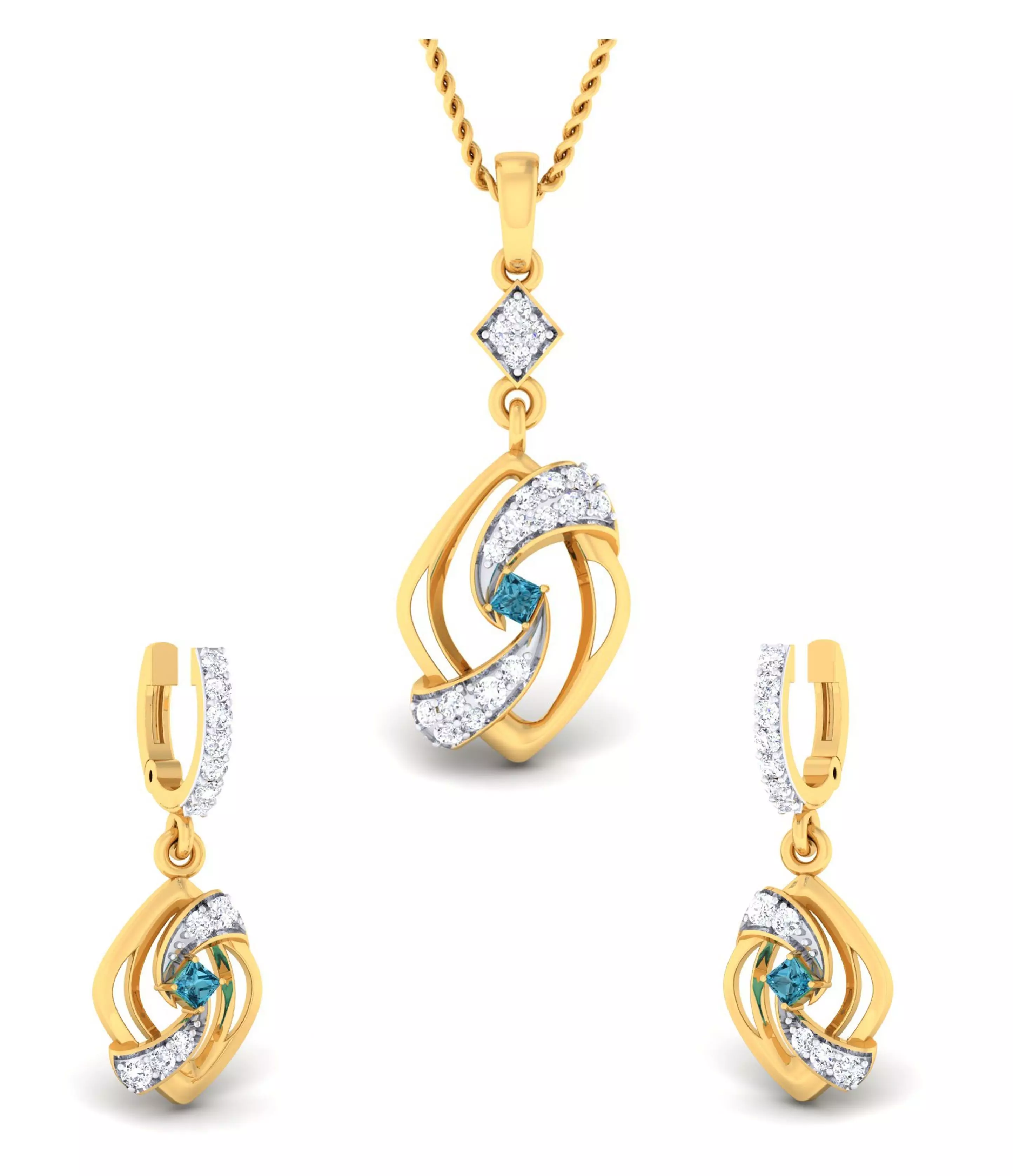 Women pendant-earrings set 3dm mgx render detail 3D print model 3D print model_0