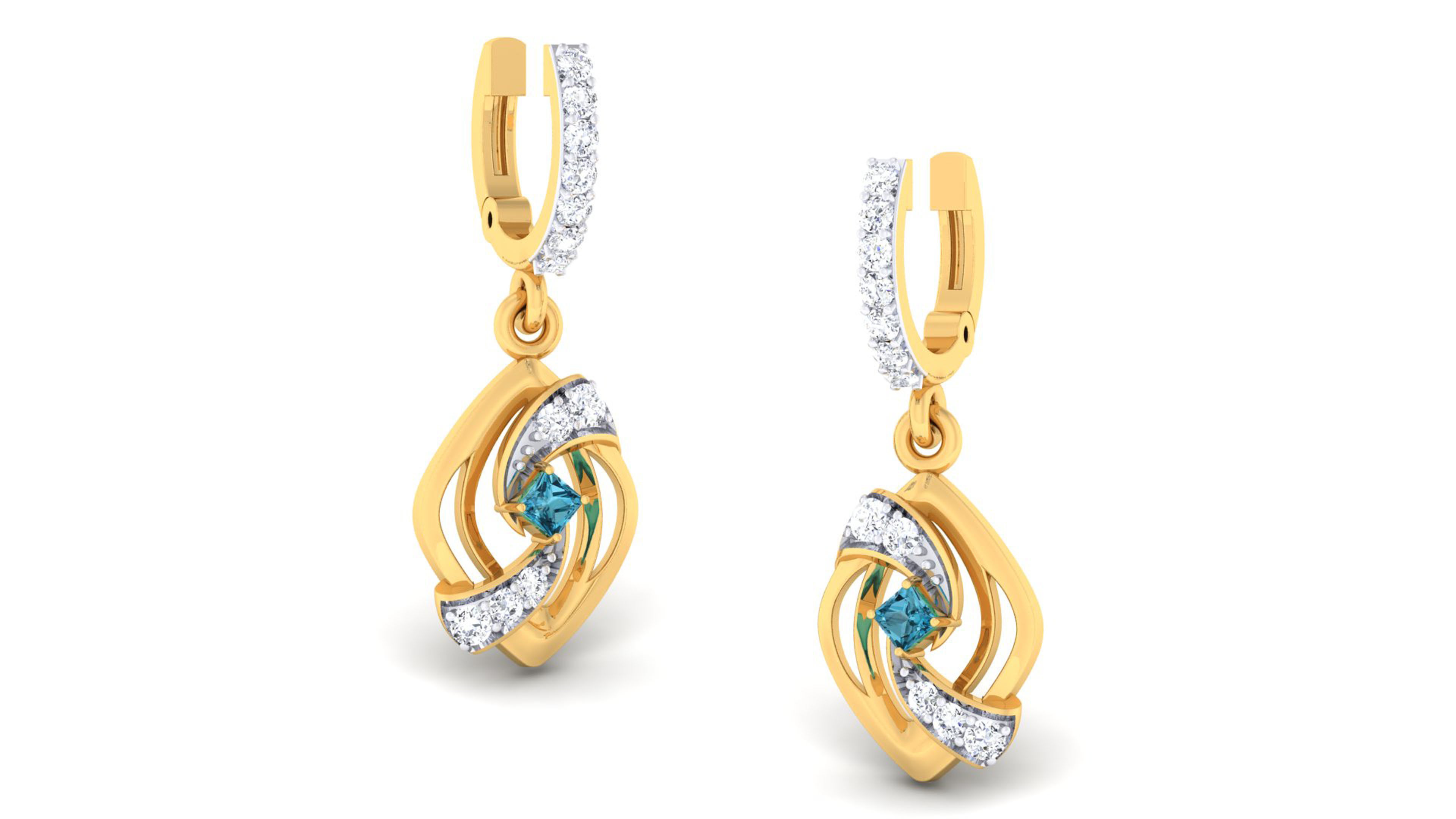 Women pendant-earrings set 3dm mgx render detail 3D print model 3D print model_5