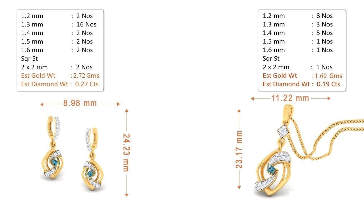 Women pendant-earrings set 3dm mgx render detail 3D print model 3D print model_6