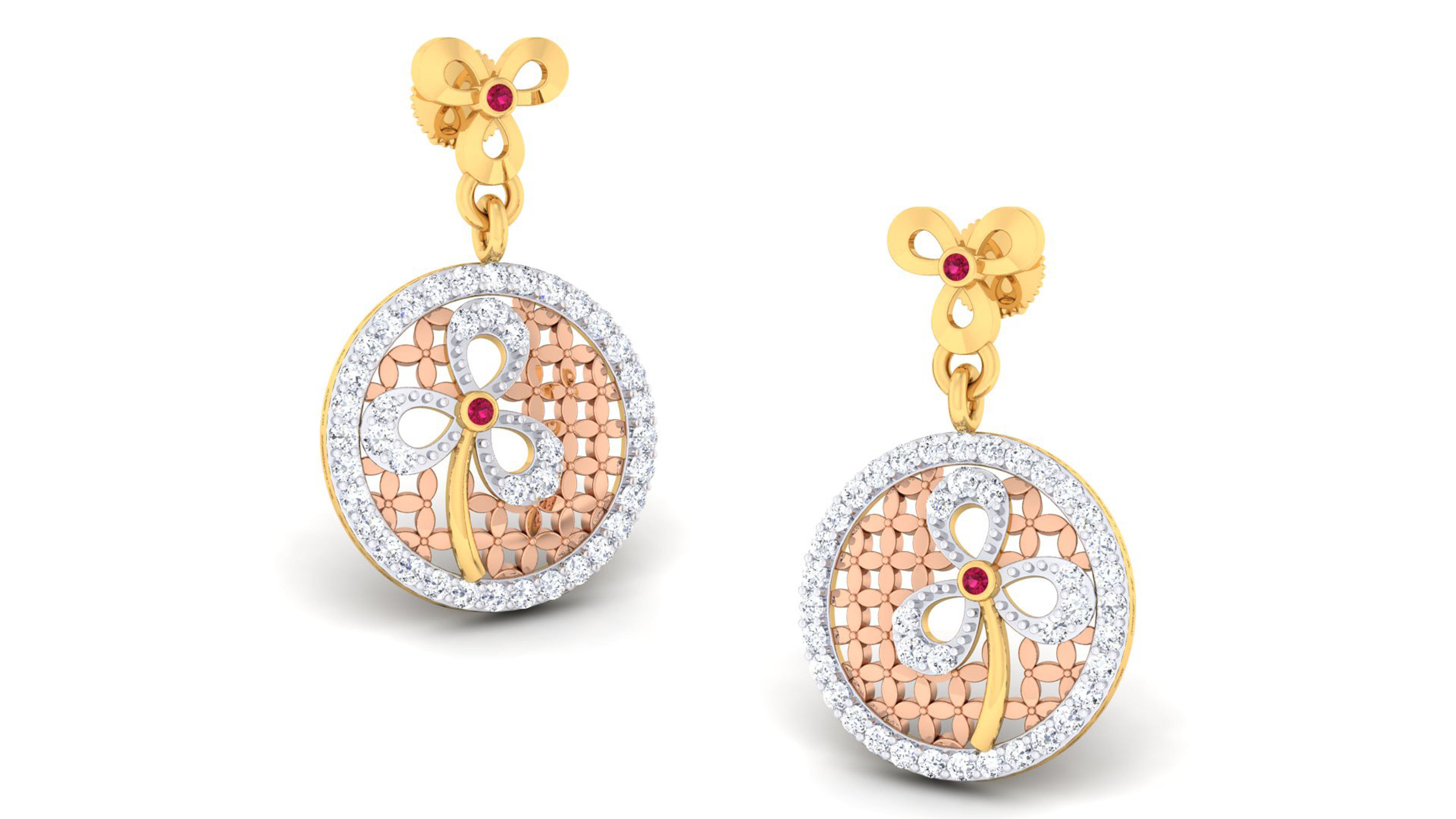 Women pendant-earrings set 3dm mgx render detail 3D print model 3D print model_9