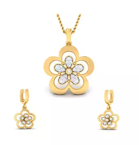 Women pendant-earrings set 3dm mgx render detail 3D print model