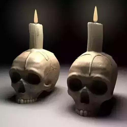 Skull Candle Low-poly 3D model