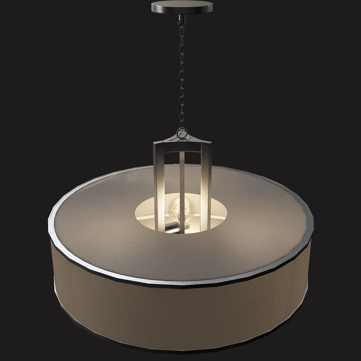 John Richard Polished Nickel and Crystal Sphere Chandelier 3D model_1