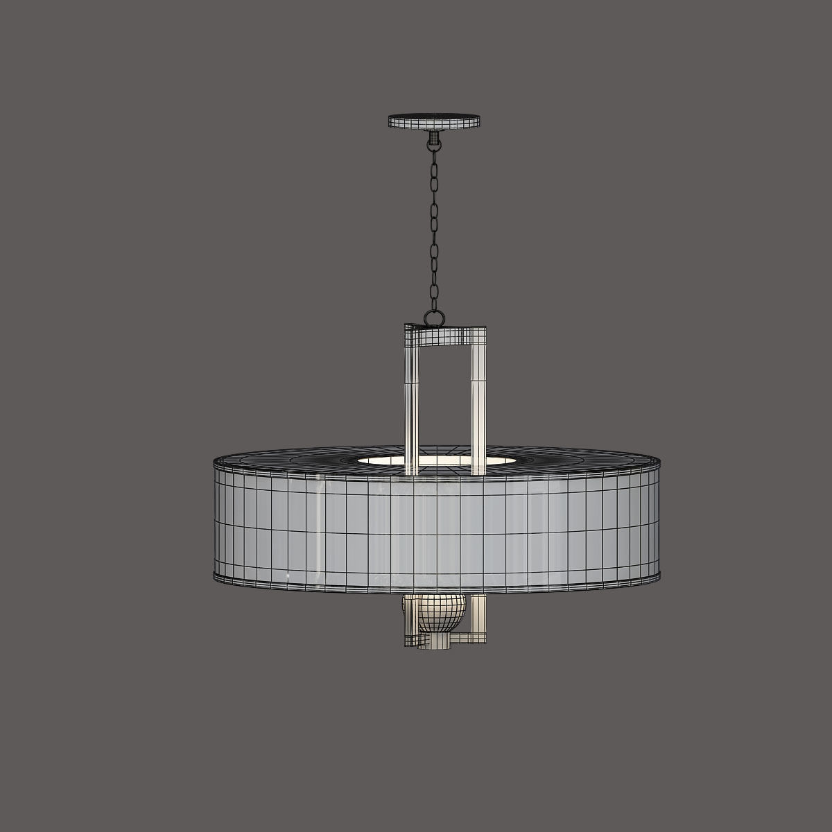 John Richard Polished Nickel and Crystal Sphere Chandelier 3D model_4