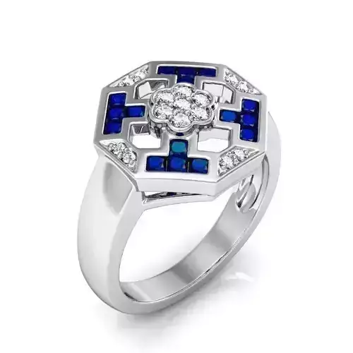 Ring Princess cut and round 
