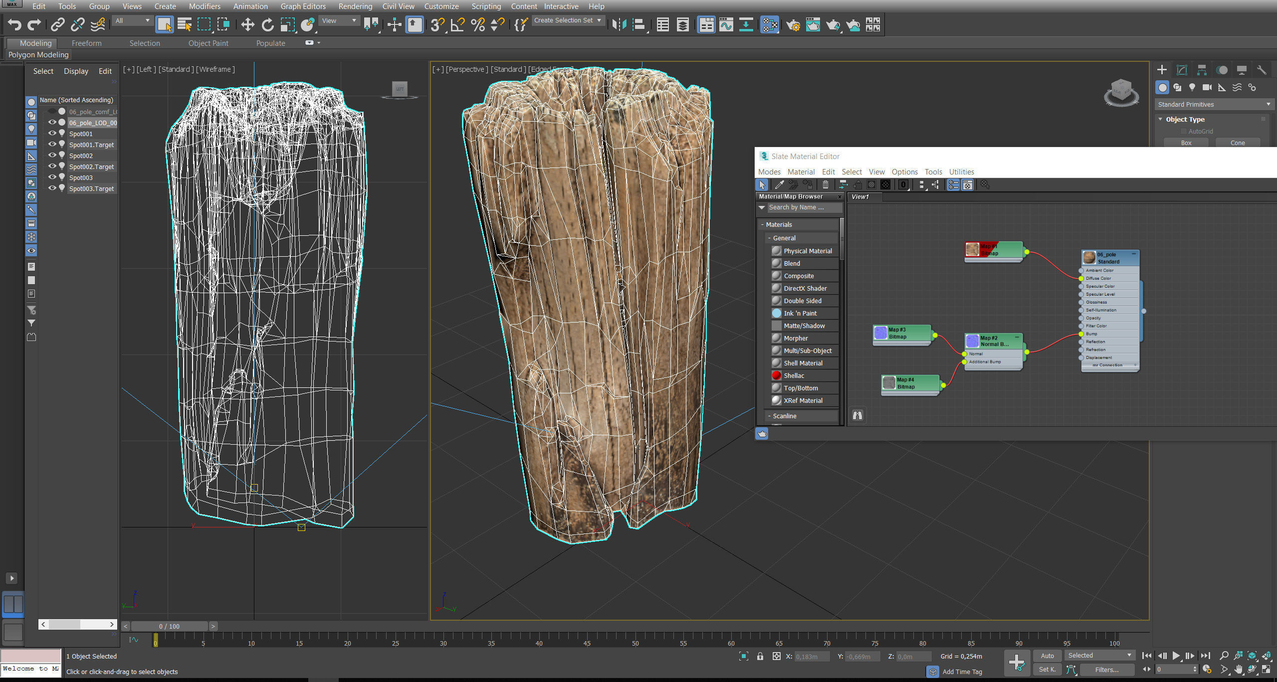 Wooden pole from a seaside Low-poly 3D model_44