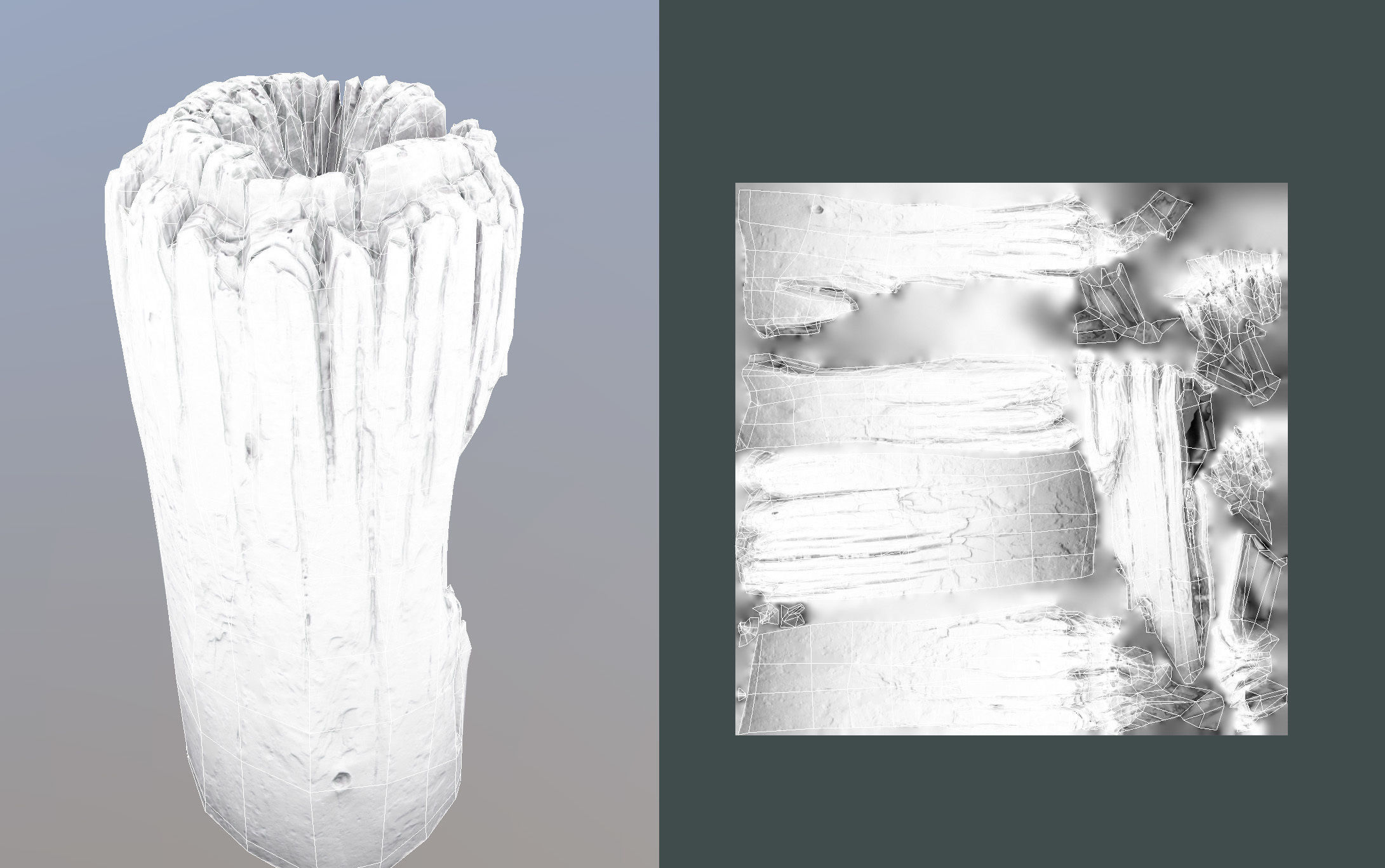 Wooden pole from a seaside Low-poly 3D model_45