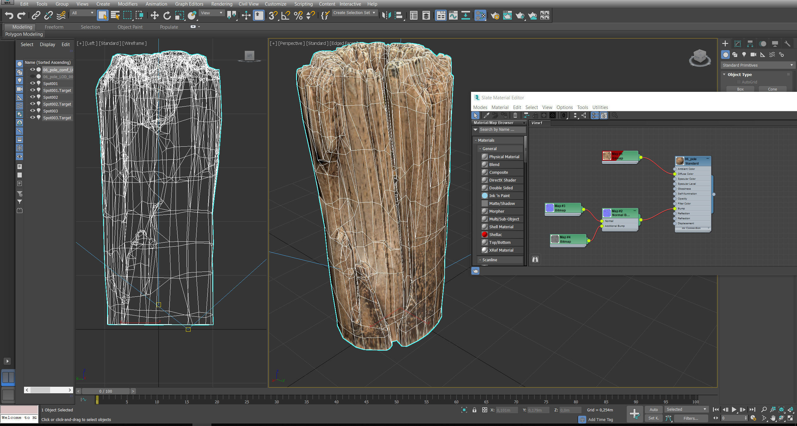 Wooden pole from a seaside Low-poly 3D model_43