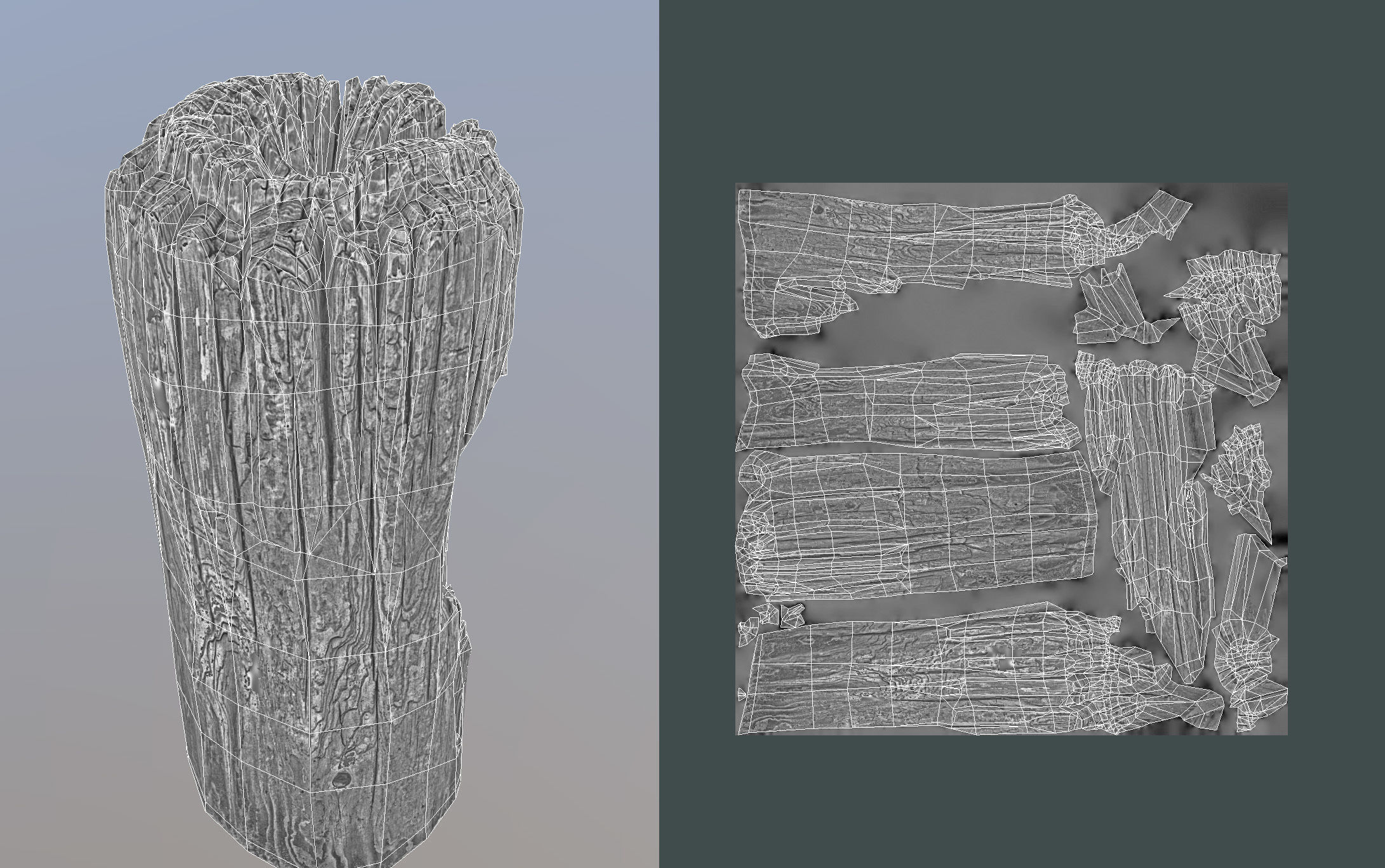 Wooden pole from a seaside Low-poly 3D model_47