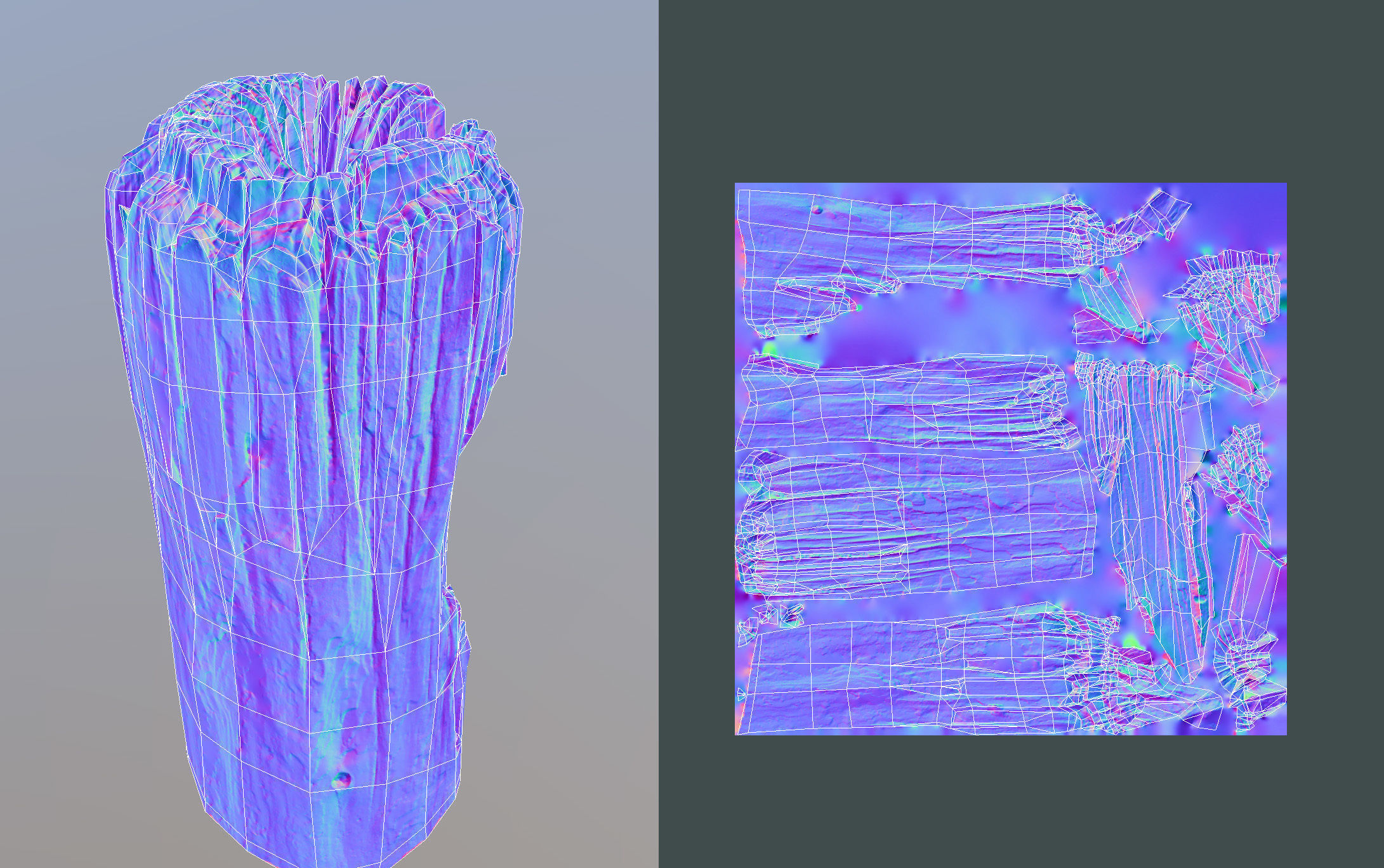 Wooden pole from a seaside Low-poly 3D model_46