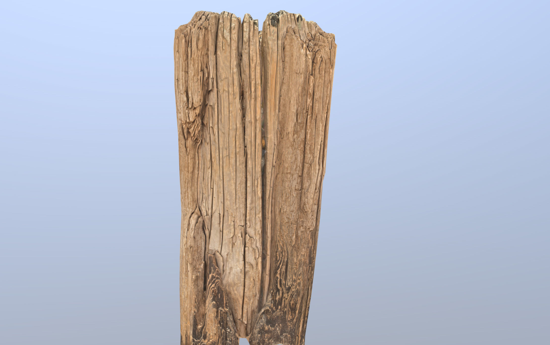 Wooden pole from a seaside Low-poly 3D model_31