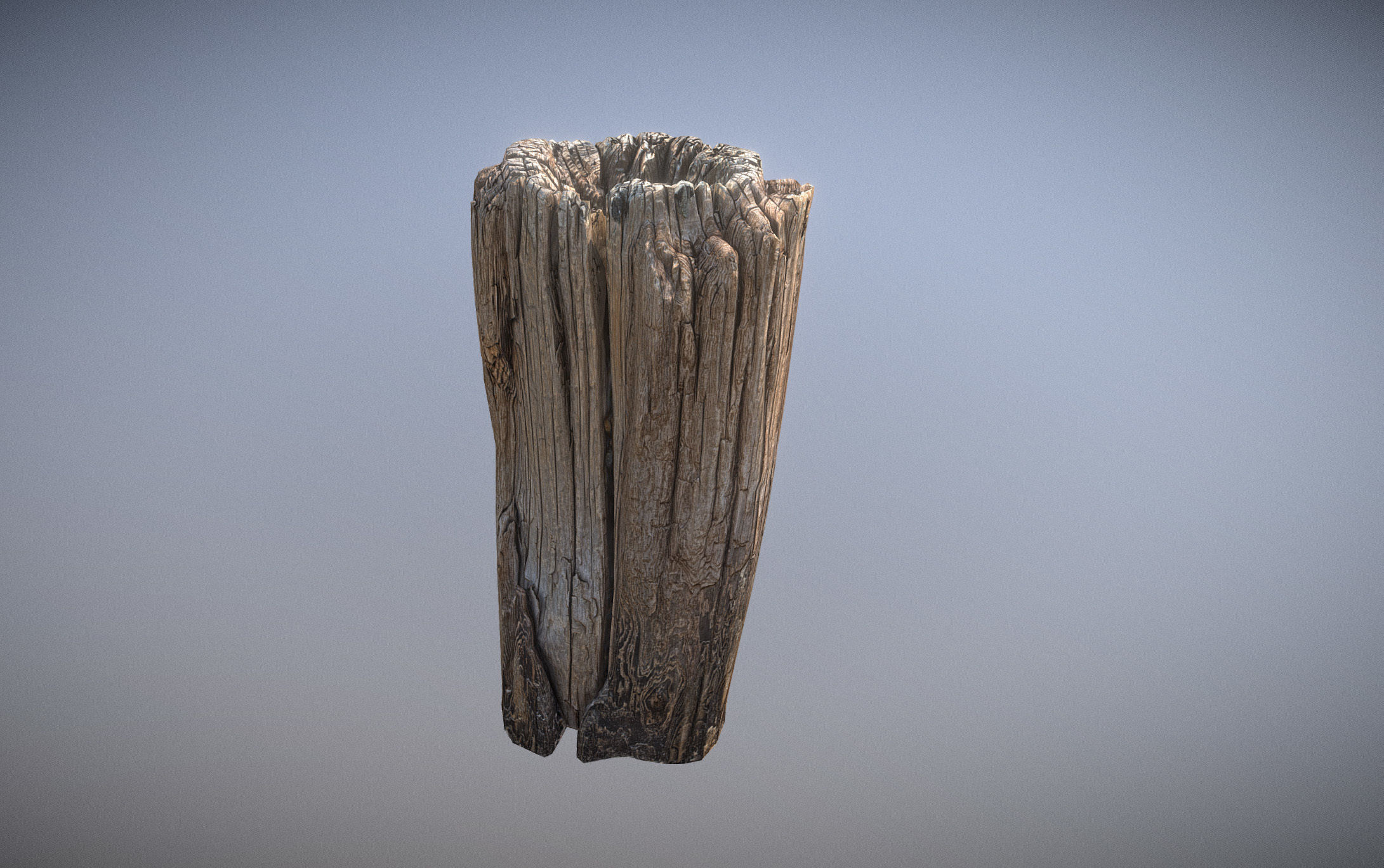 Wooden pole from a seaside Low-poly 3D model_27
