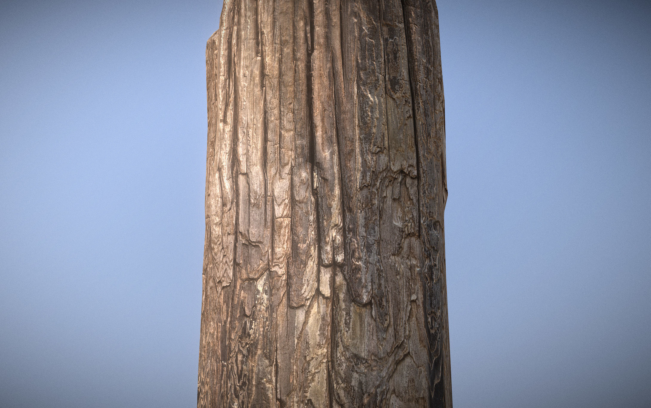 Wooden pole from a seaside Low-poly 3D model_14