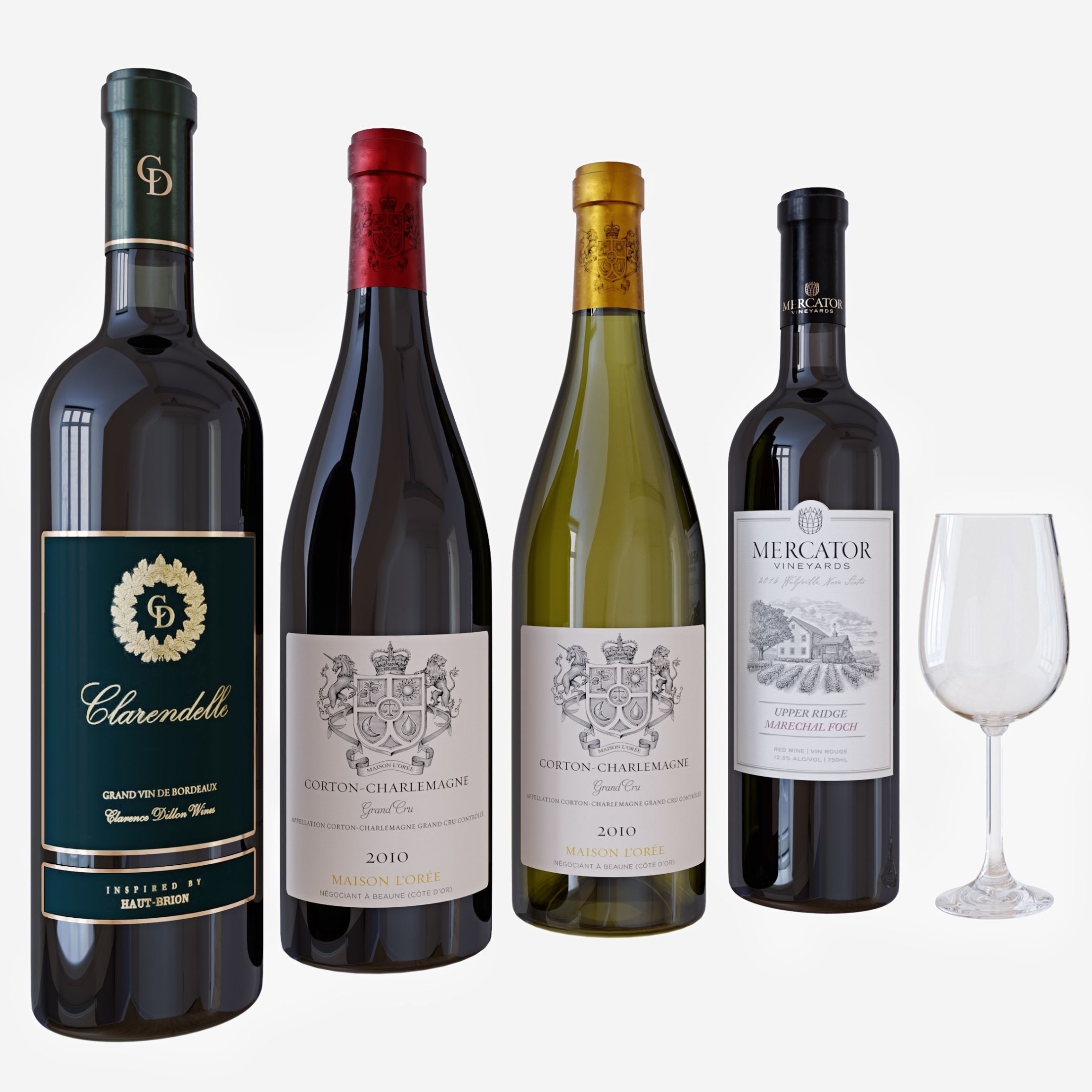 wine bottle set 2 3D model_1