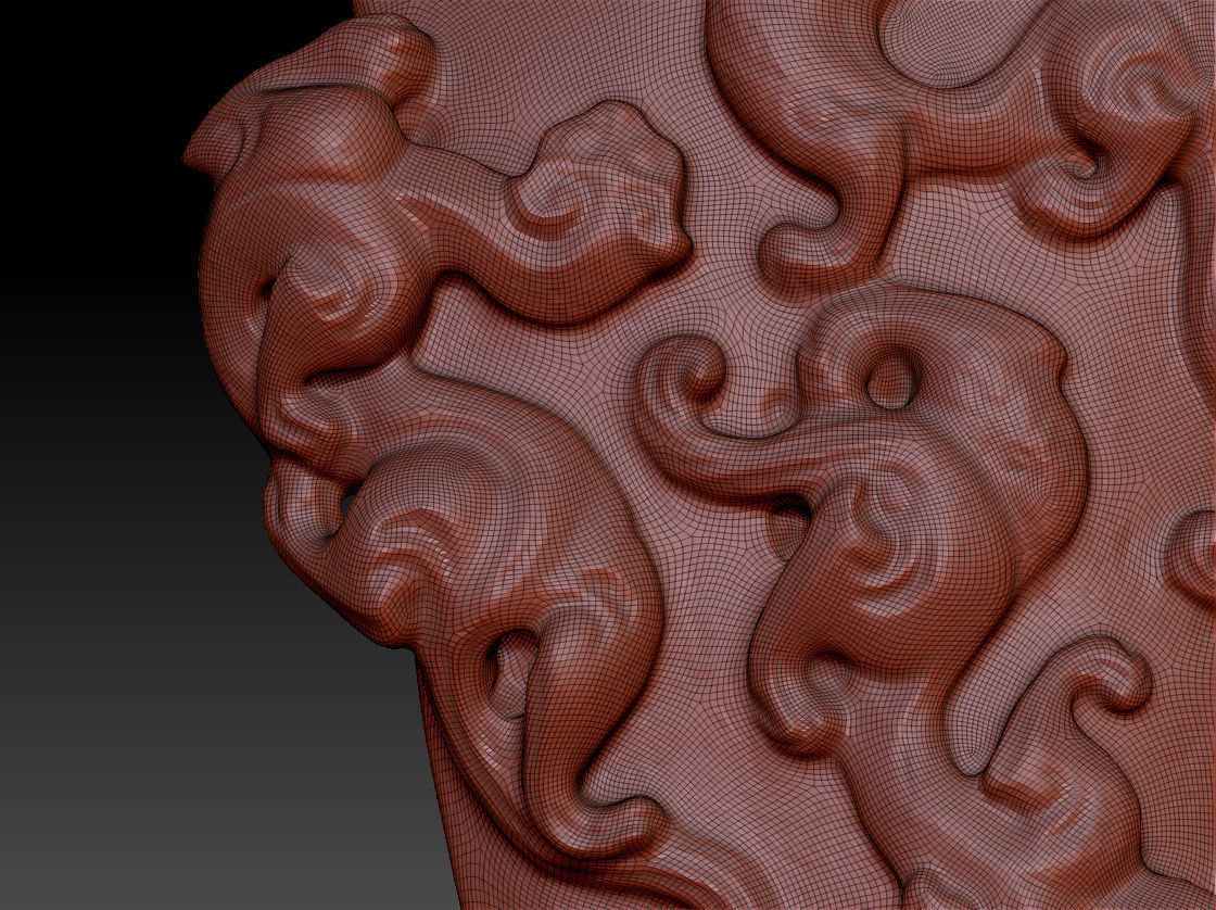 Chi Dragon ancient jade carving 3D print model_4
