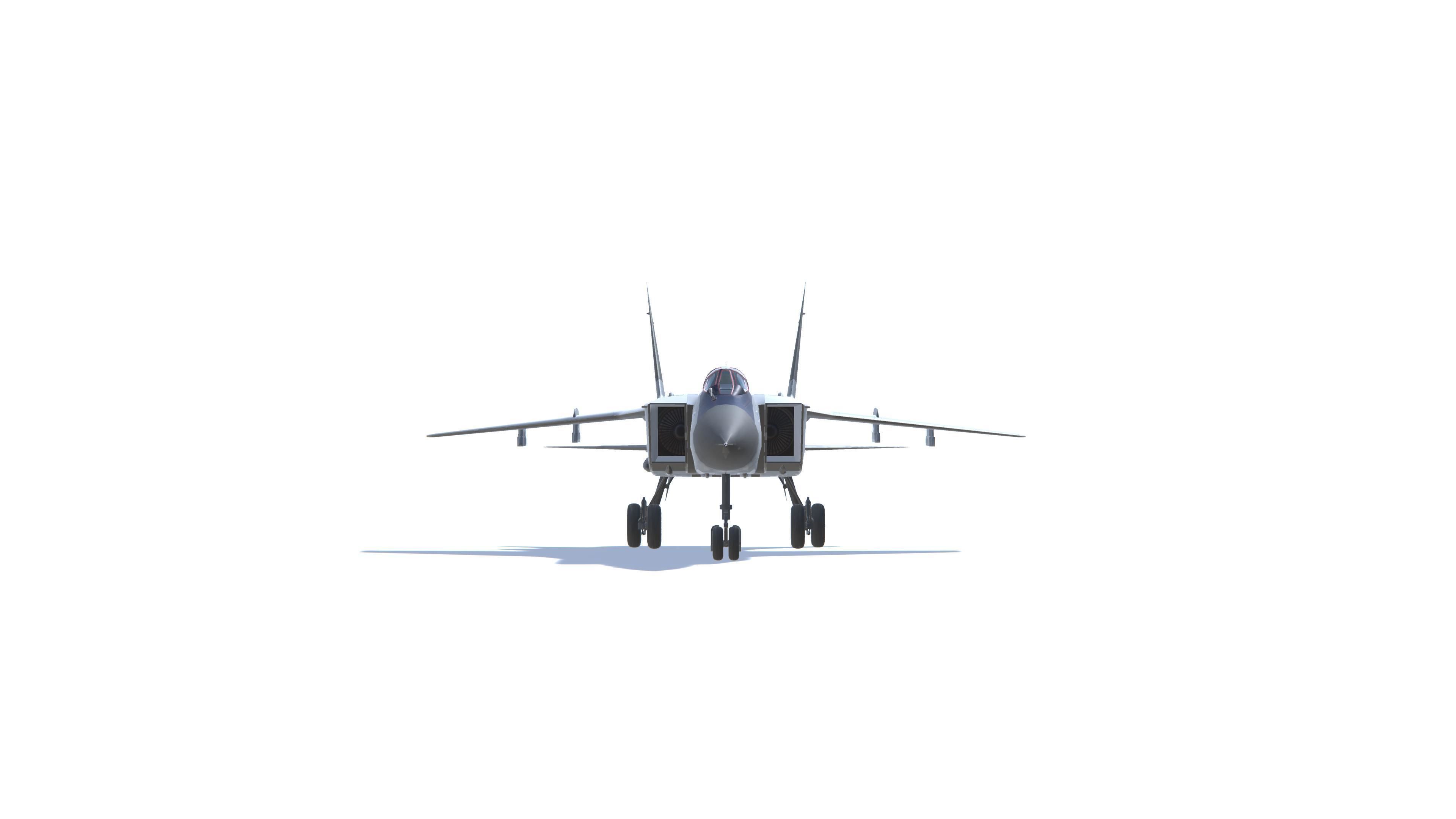 MIG-31 Foxhound Jet Fighter Aircraft Low-poly 3D model_18