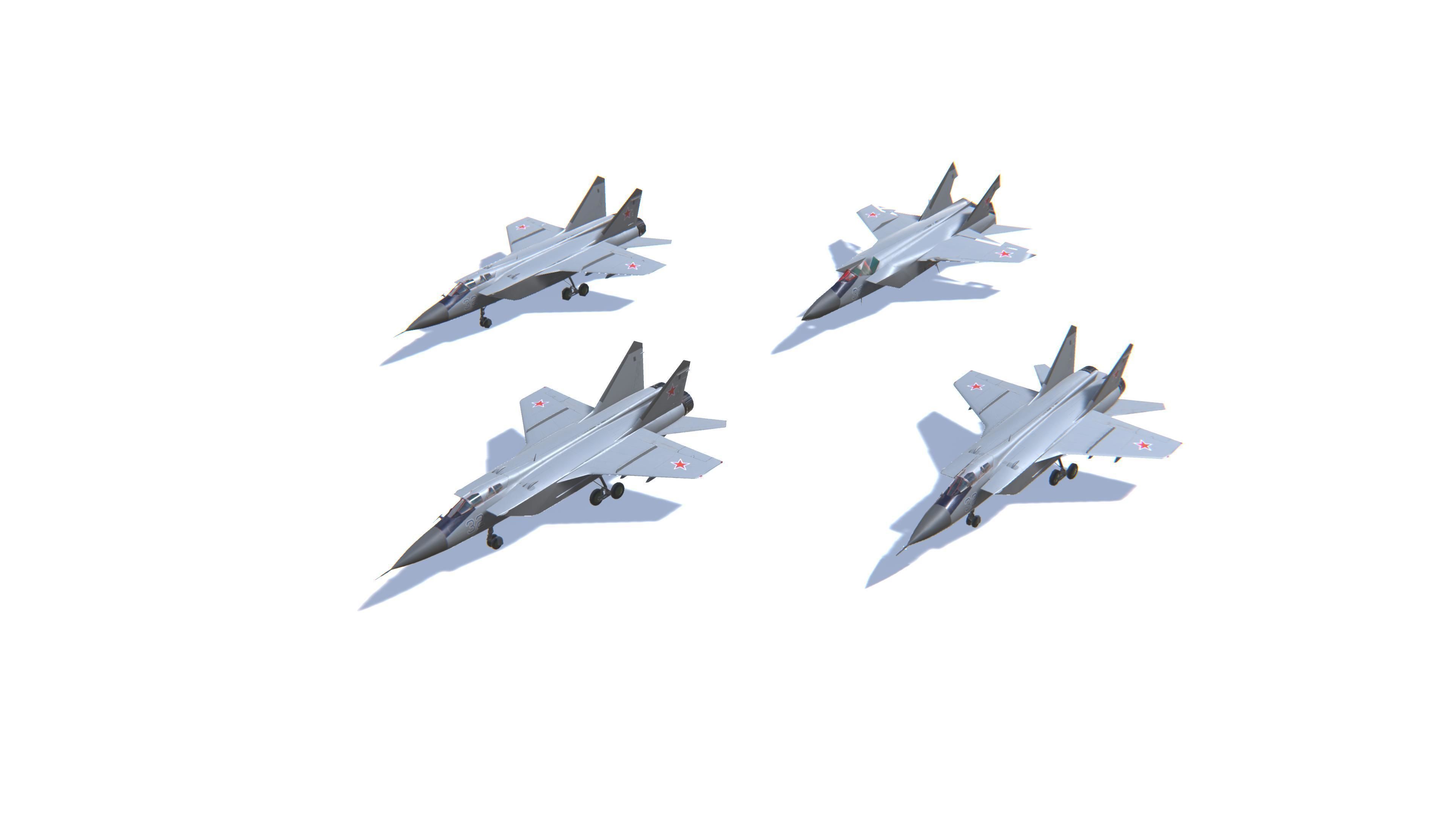 MIG-31 Foxhound Jet Fighter Aircraft Low-poly 3D model_24