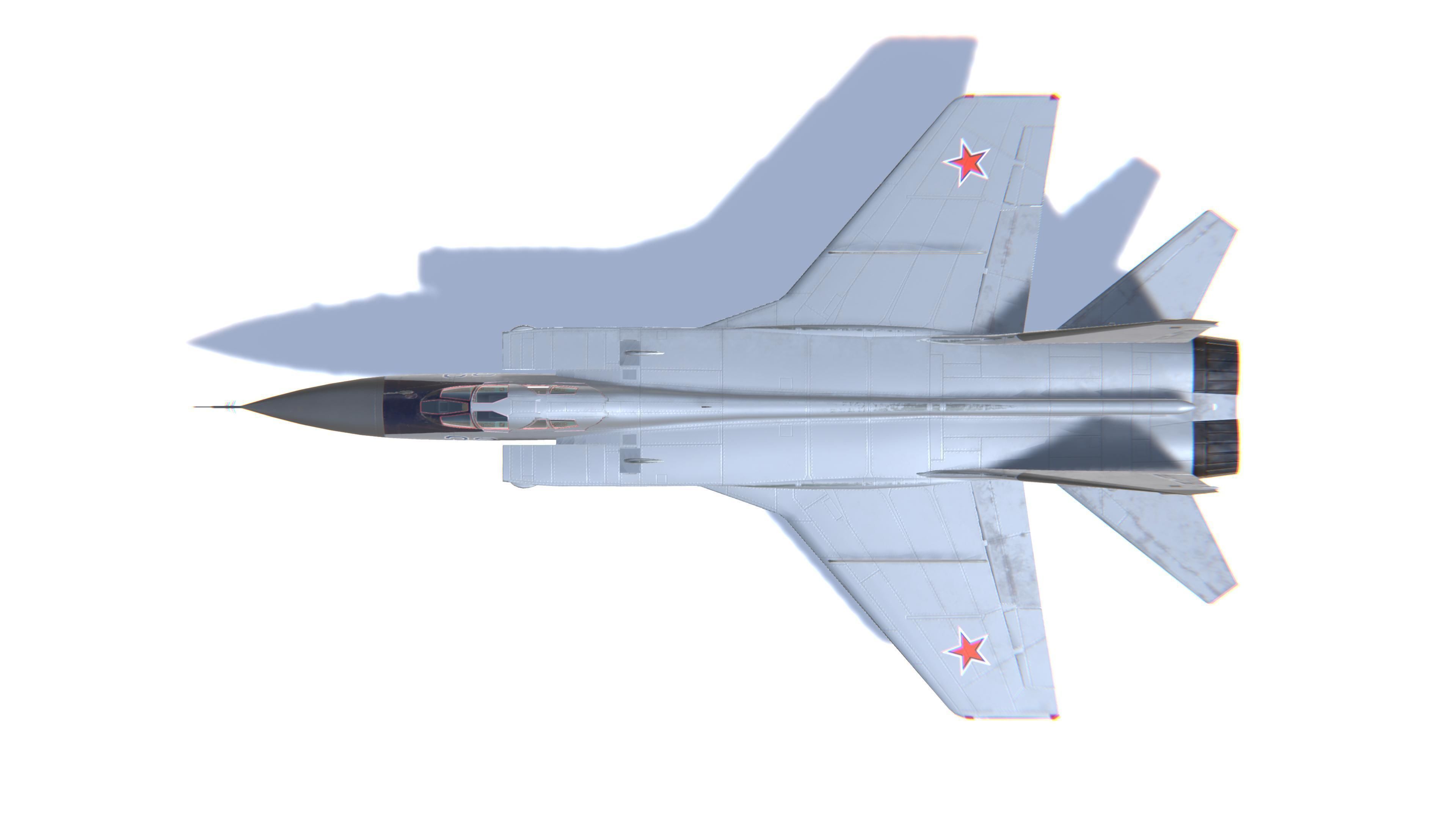 MIG-31 Foxhound Jet Fighter Aircraft Low-poly 3D model_22