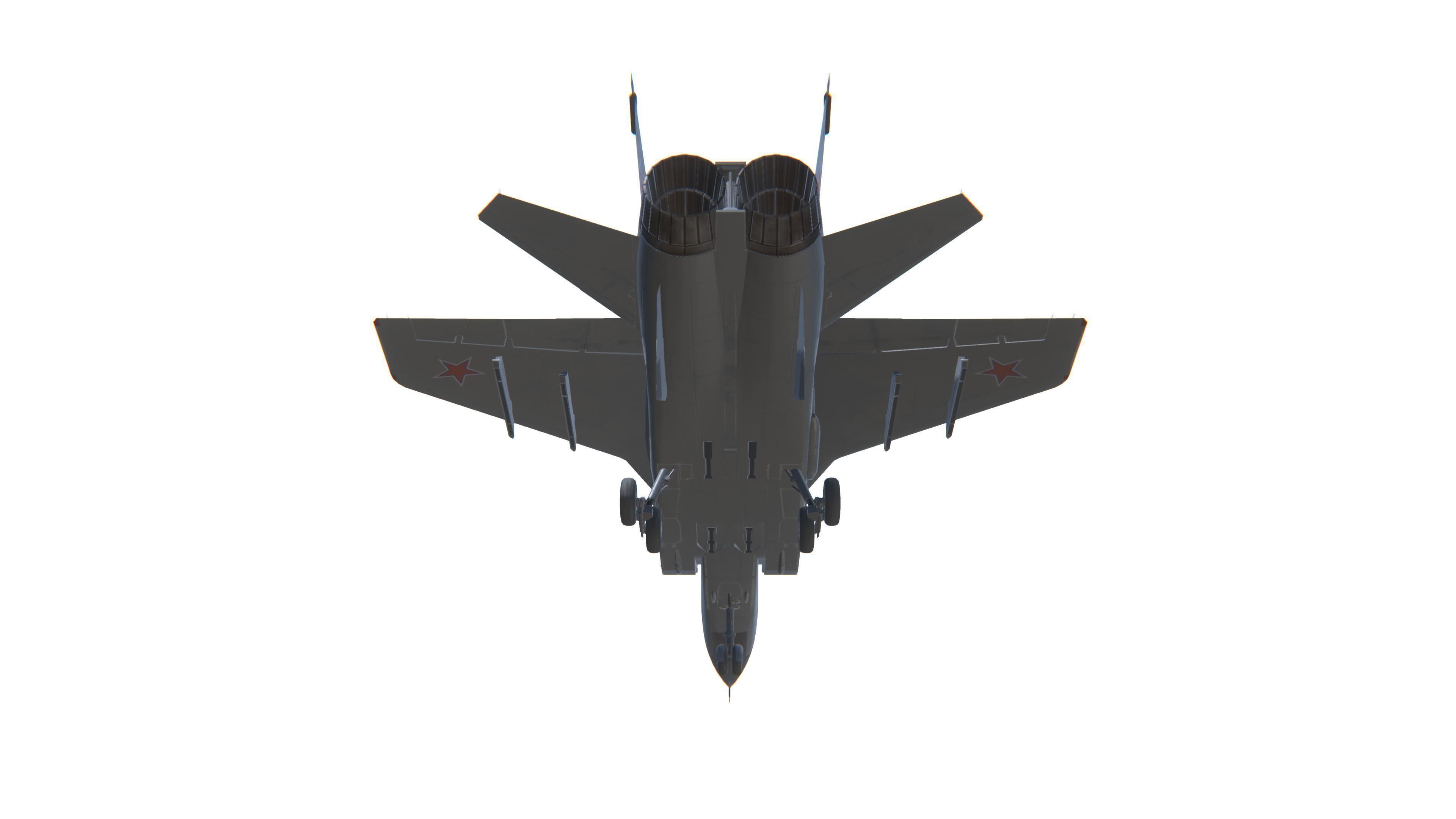 MIG-31 Foxhound Jet Fighter Aircraft Low-poly 3D model_15