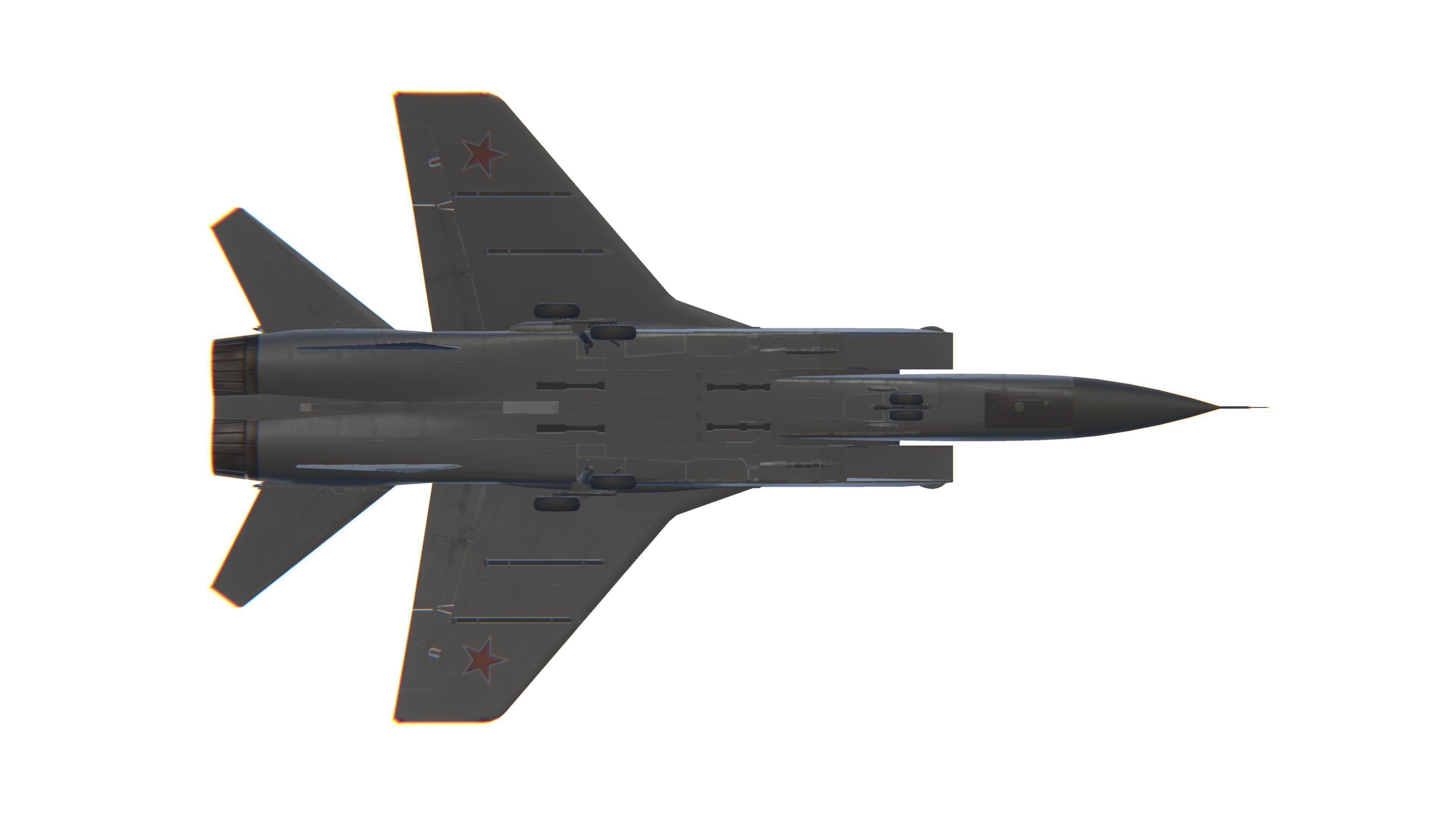 MIG-31 Foxhound Jet Fighter Aircraft Low-poly 3D model_23