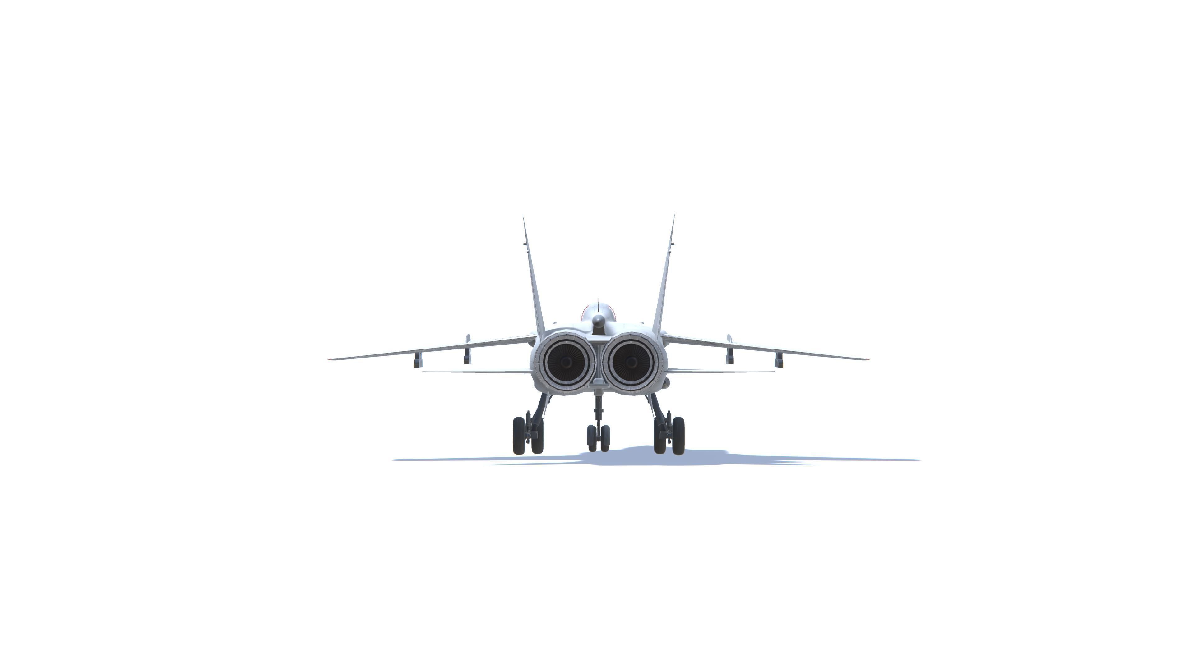 MIG-31 Foxhound Jet Fighter Aircraft Low-poly 3D model_20
