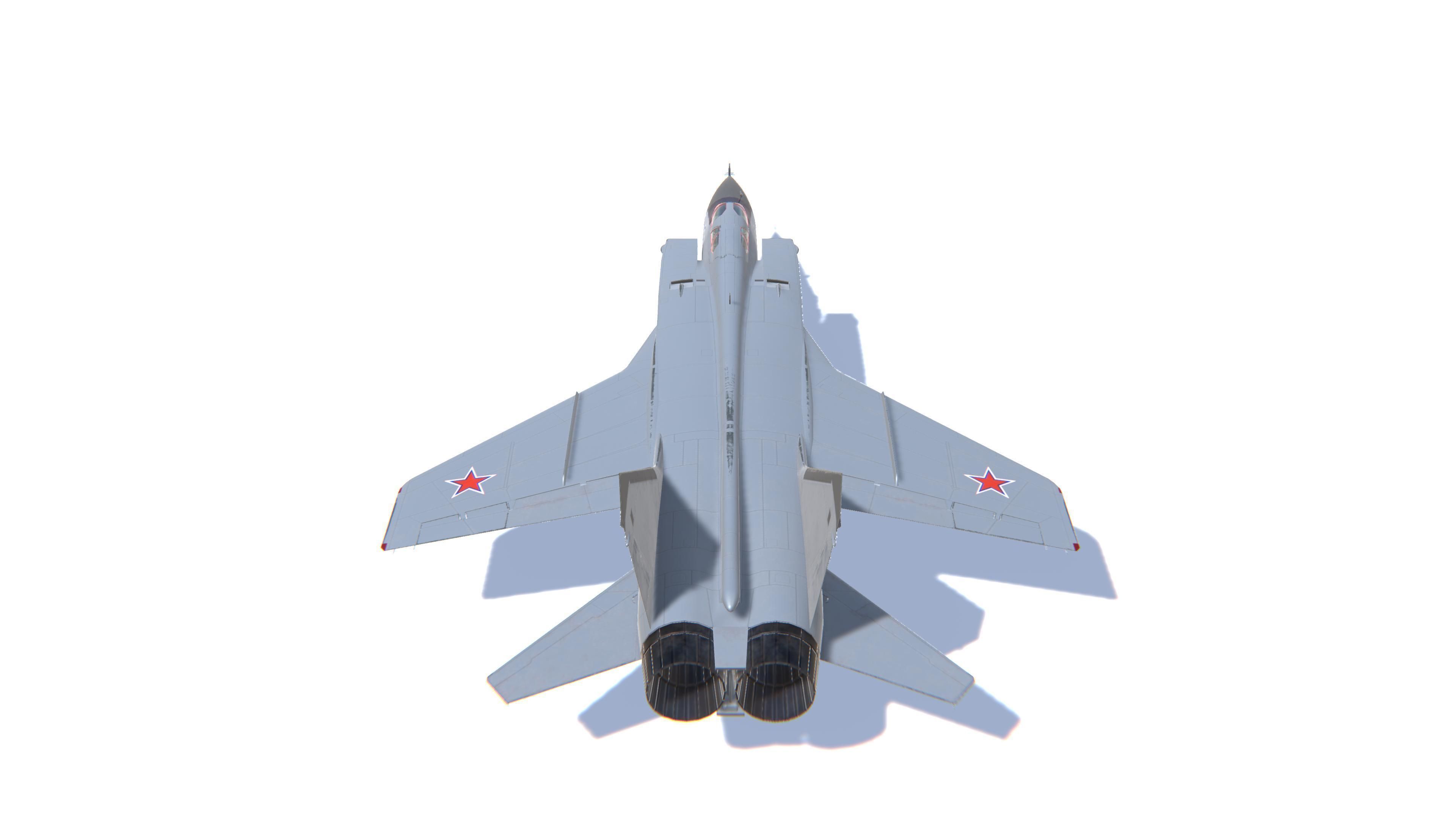 MIG-31 Foxhound Jet Fighter Aircraft Low-poly 3D model_6
