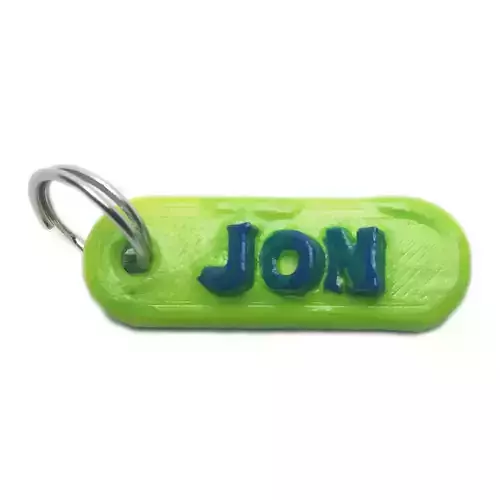 JON Personalized keychain embossed letters 3D print model