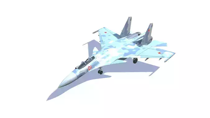 SU-33 Flanker-D Jet Fighter Aircraft Low-poly 3D model