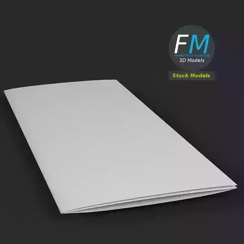 Trifold mockup folded 3D model