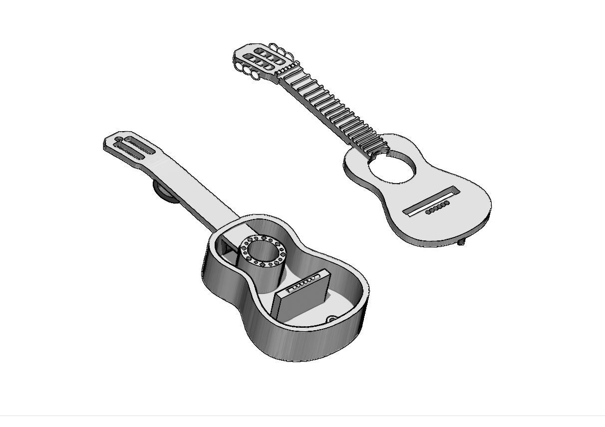 Guitar pendant 3D print model_7