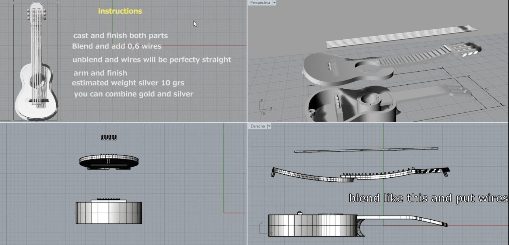 Guitar pendant 3D print model_2