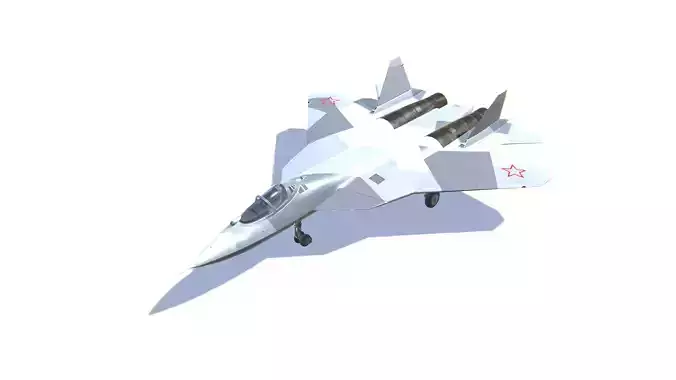 SU-57 Felon Jet Fighter Aircraft Low-poly 3D model