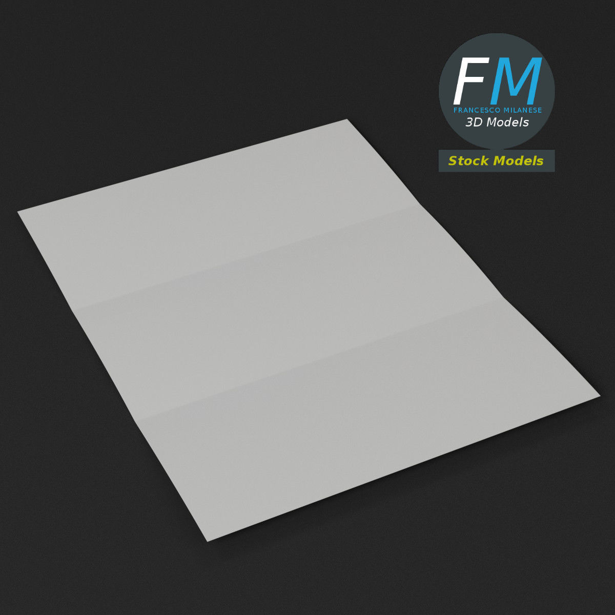 Trifold mockup open 3D model_5