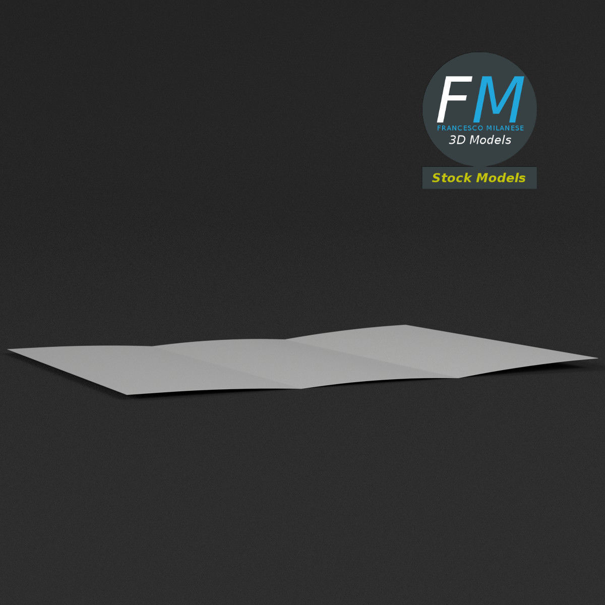 Trifold mockup open 3D model_3