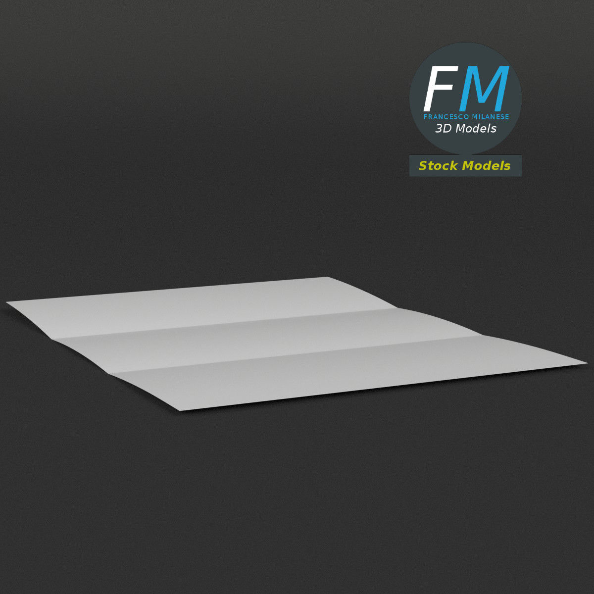 Trifold mockup open 3D model_4