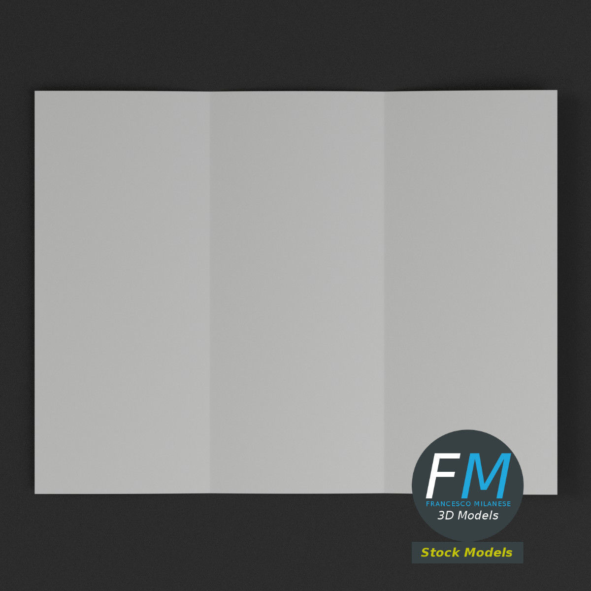 Trifold mockup open 3D model_6