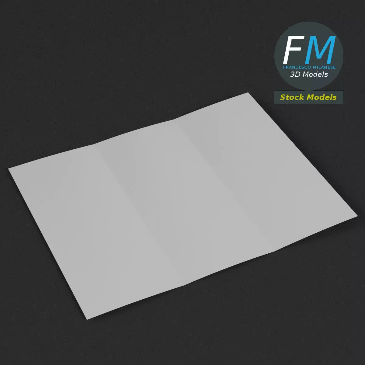 Trifold mockup open 3D model_0