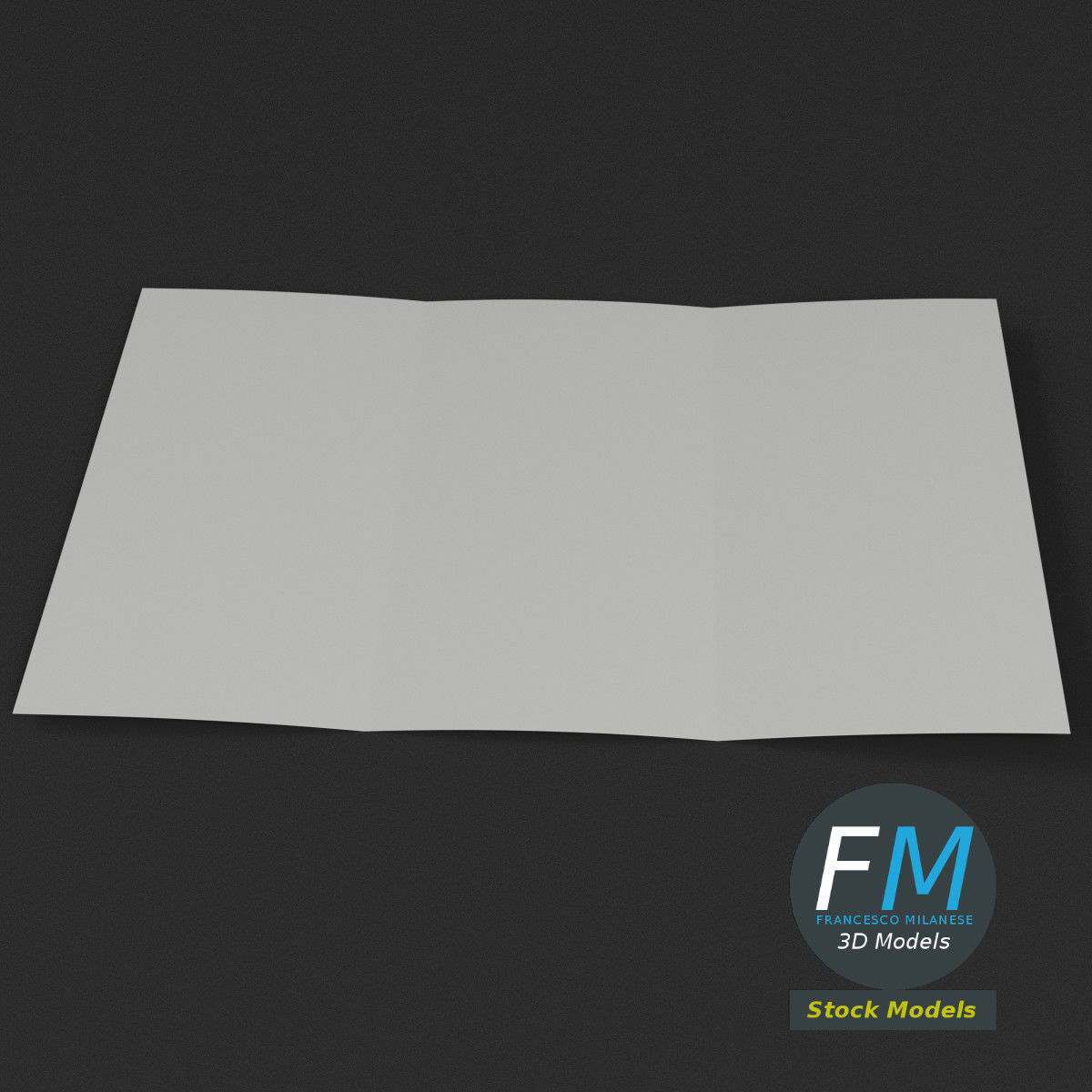 Trifold mockup open 3D model_2