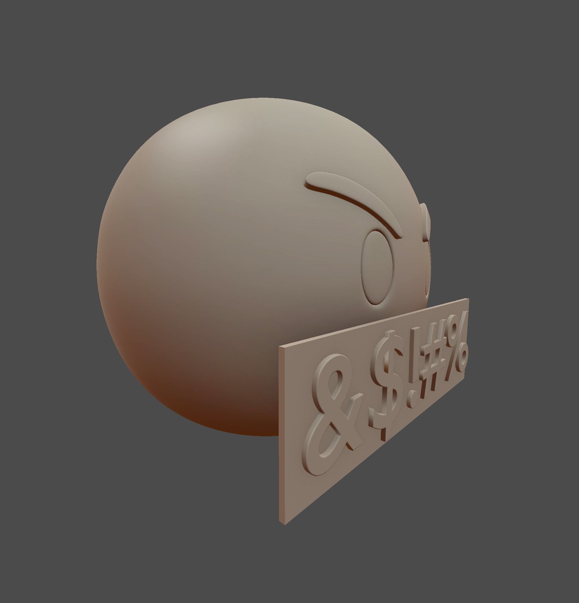 Emoji Rude Red 3D model_9