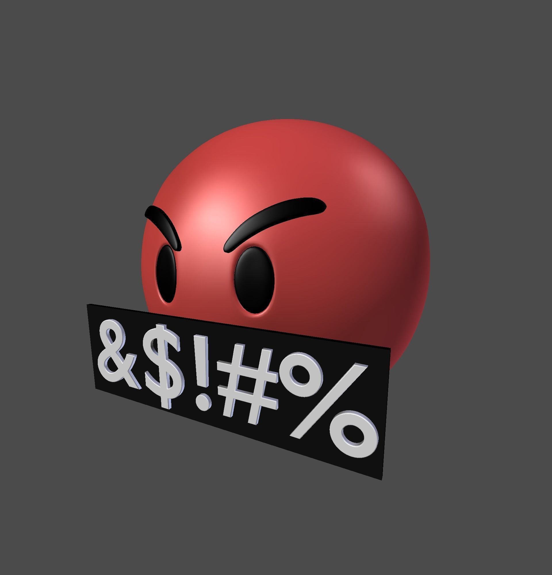 Emoji Rude Red 3D model_17