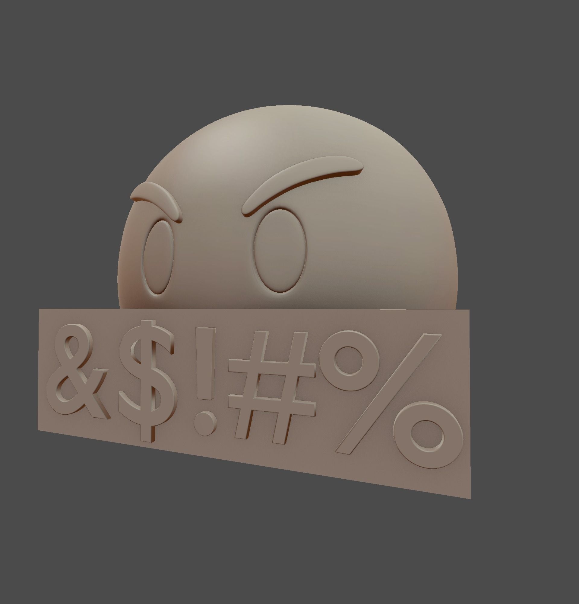 Emoji Rude Red 3D model_8