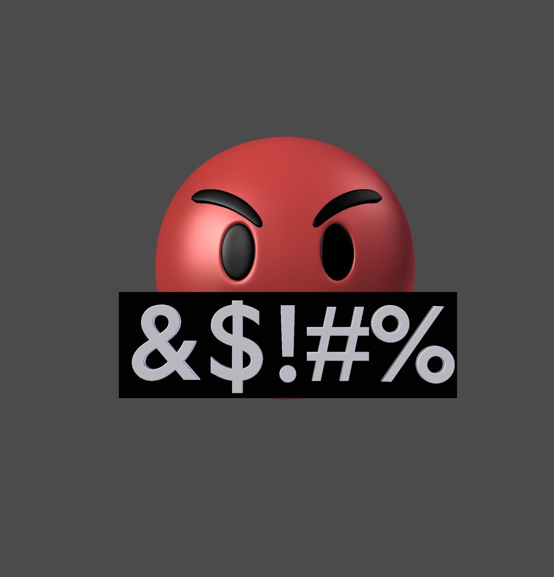 Emoji Rude Red 3D model_21