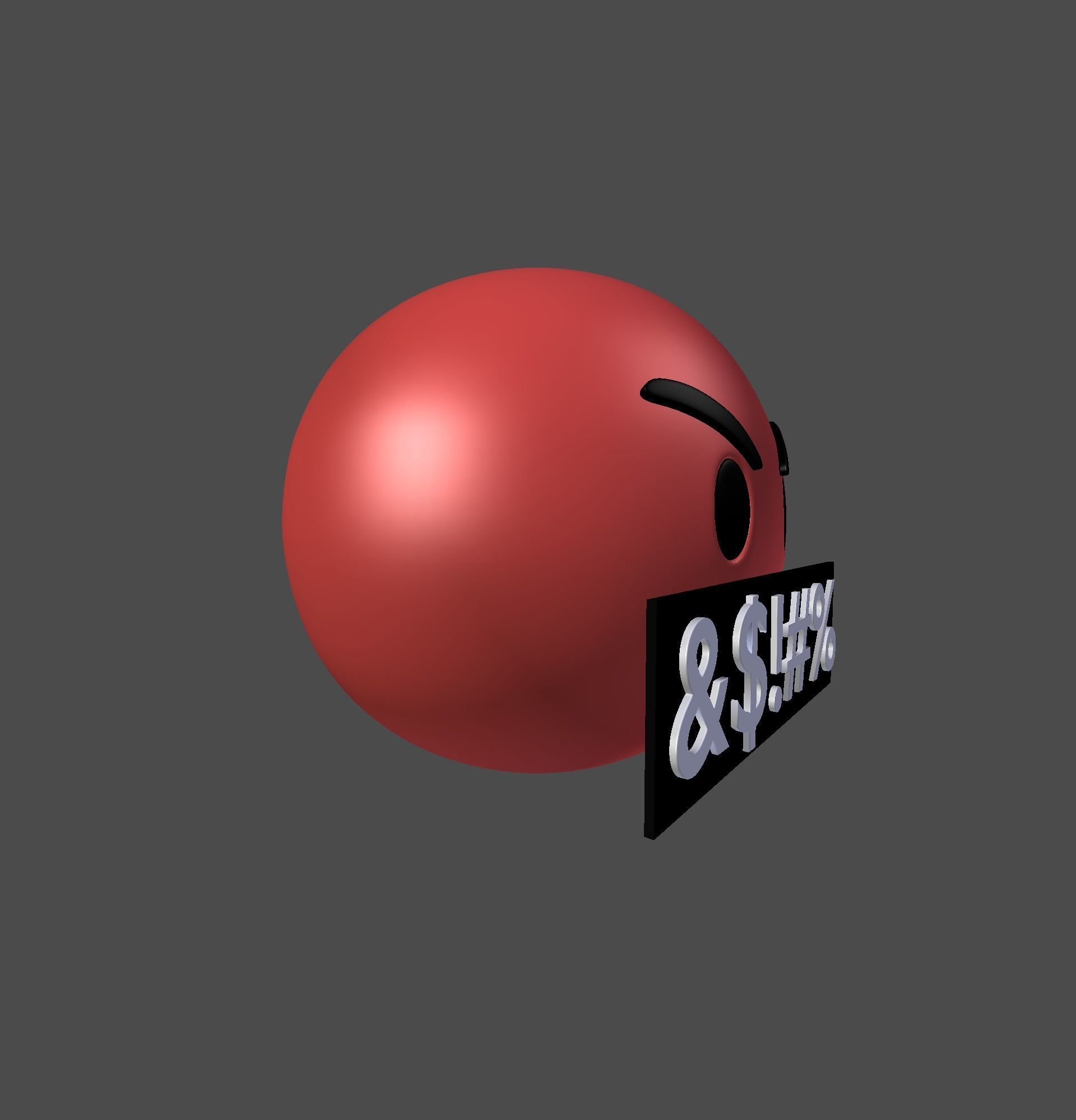 Emoji Rude Red 3D model_20