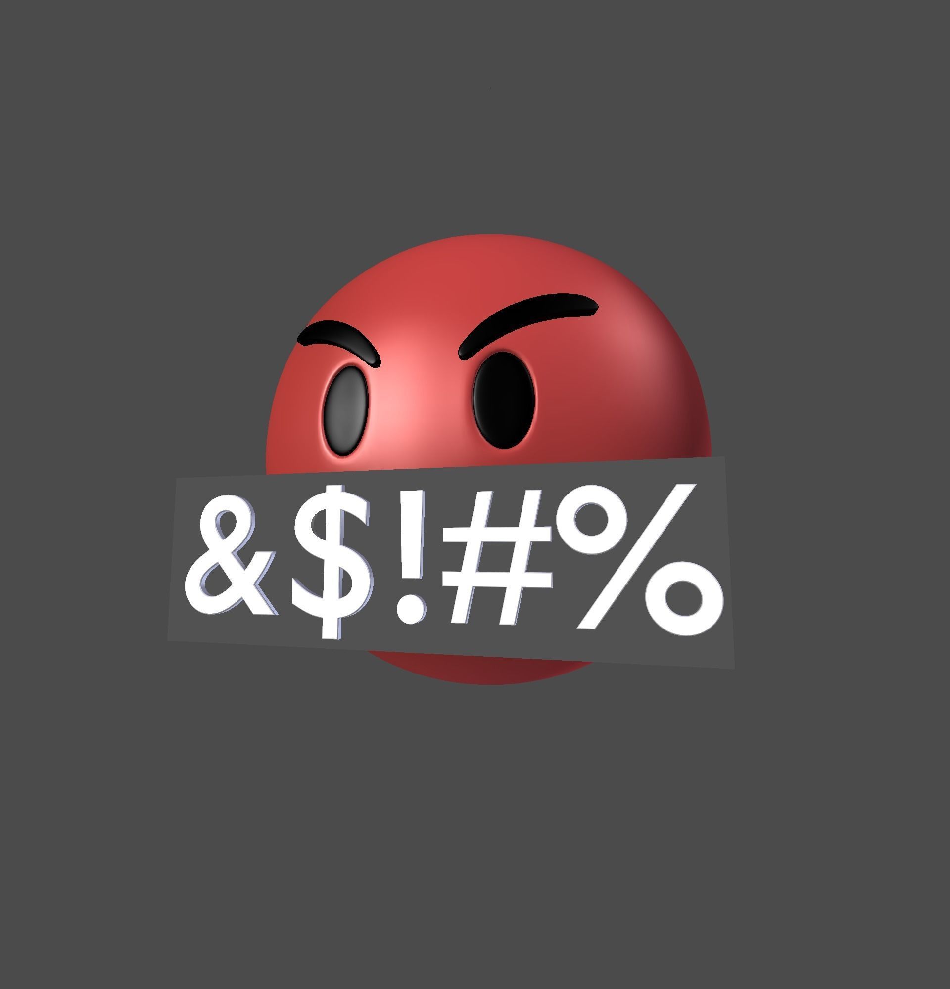 Emoji Rude Red 3D model_19