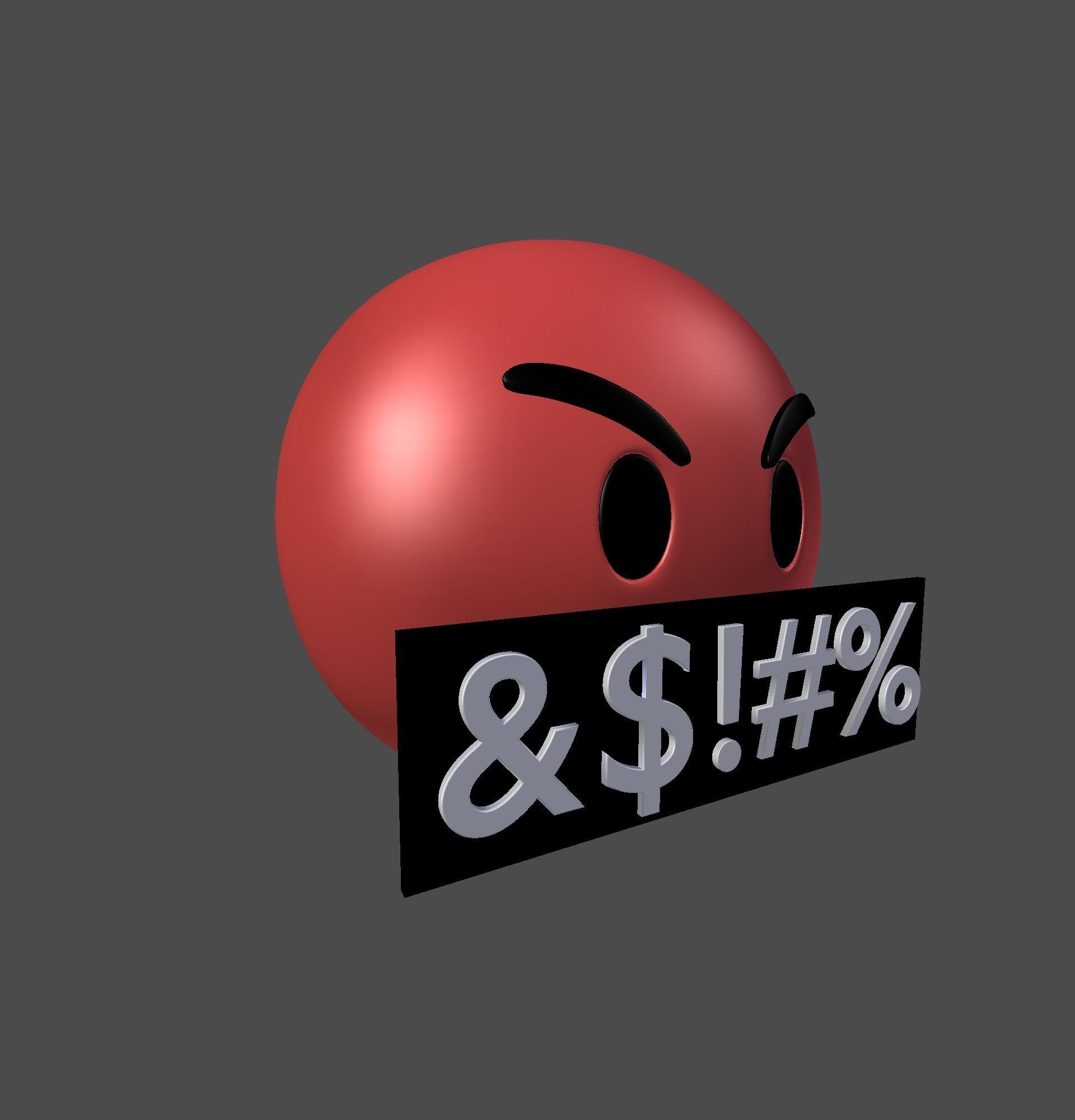 Emoji Rude Red 3D model_18