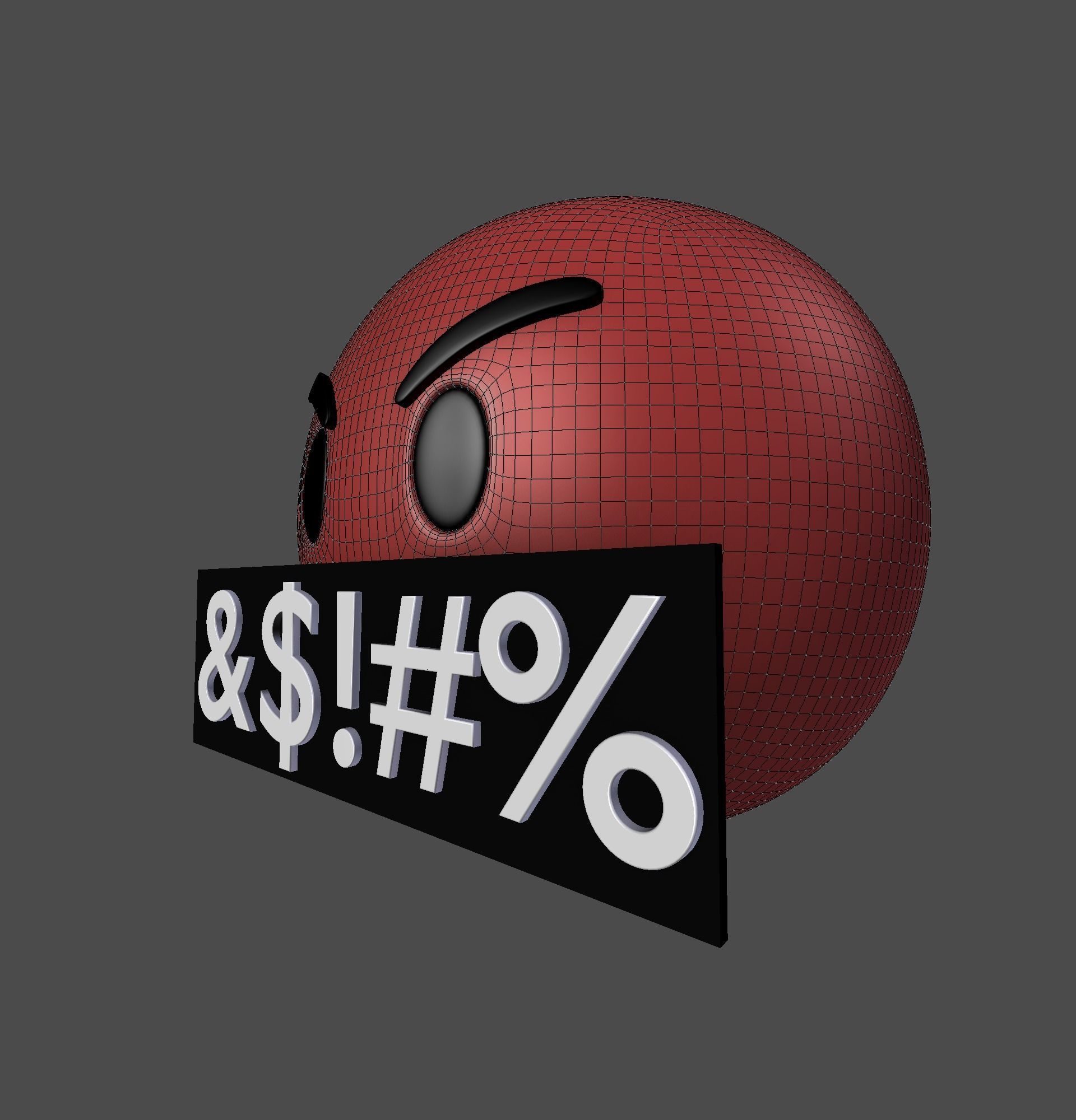 Emoji Rude Red 3D model_14