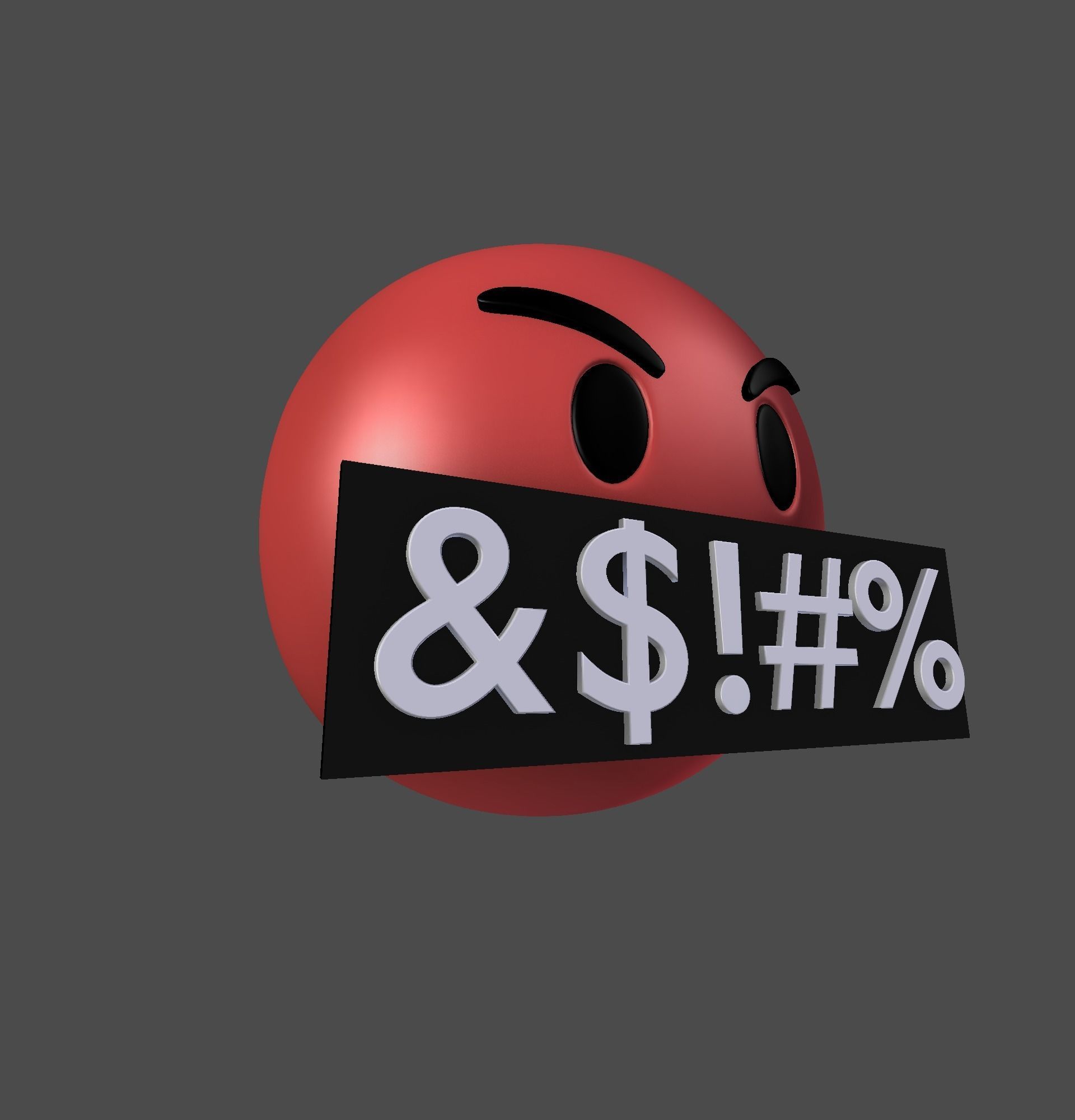 Emoji Rude Red 3D model_11